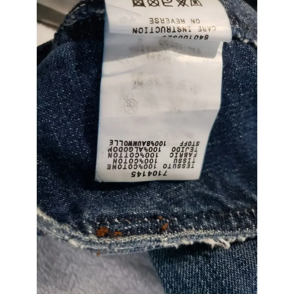 Assembly‎ Distressed Demin Skirt Women's US 4 Medium Wash Vintage Blue Buttons